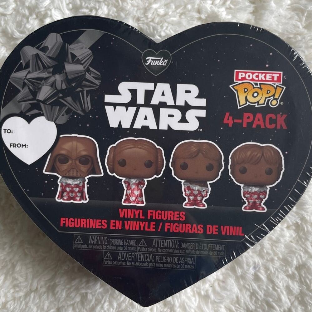 Funko Pocket Pop! Star Wars Valentine's Day 4 Pack Vinyl Figures Heart Box NEW